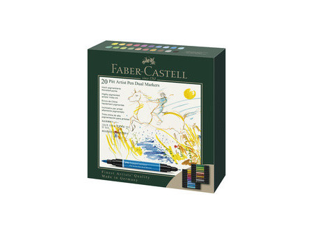 FABER-CASTELL Feutre PITT artist pen Dual Marker, étui de 20