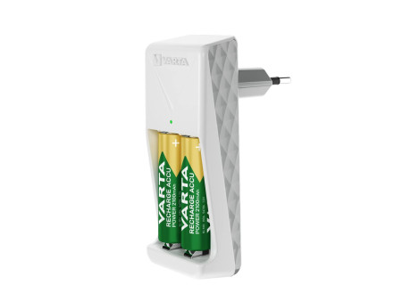VARTA Chargeur Mini Charger, équipé de AAA, blanc