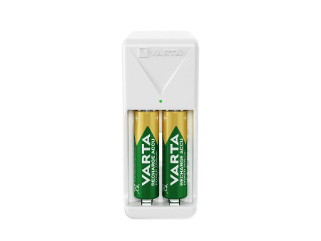 VARTA Chargeur Mini Charger, équipé de AA, blanc