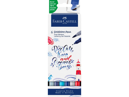 FABER-CASTELL Marqueur aquarelle GOLDFABER, Sea, étui de 6