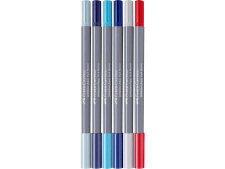 FABER-CASTELL Marqueur aquarelle GOLDFABER, Sea, étui de 6