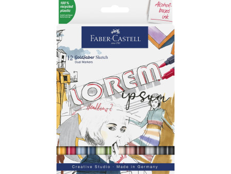 FABER-CASTELL Marqueur Sketch GOLDFABER, étui de 12