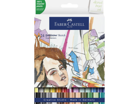 FABER-CASTELL Marqueur Sketch GOLDFABER, étui de 24