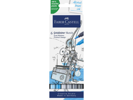 FABER-CASTELL Marqueur Sketch GOLDFABER, étui de 6 design