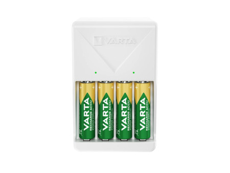 VARTA Chargeur Plug Charger, équipé de AA, blanc