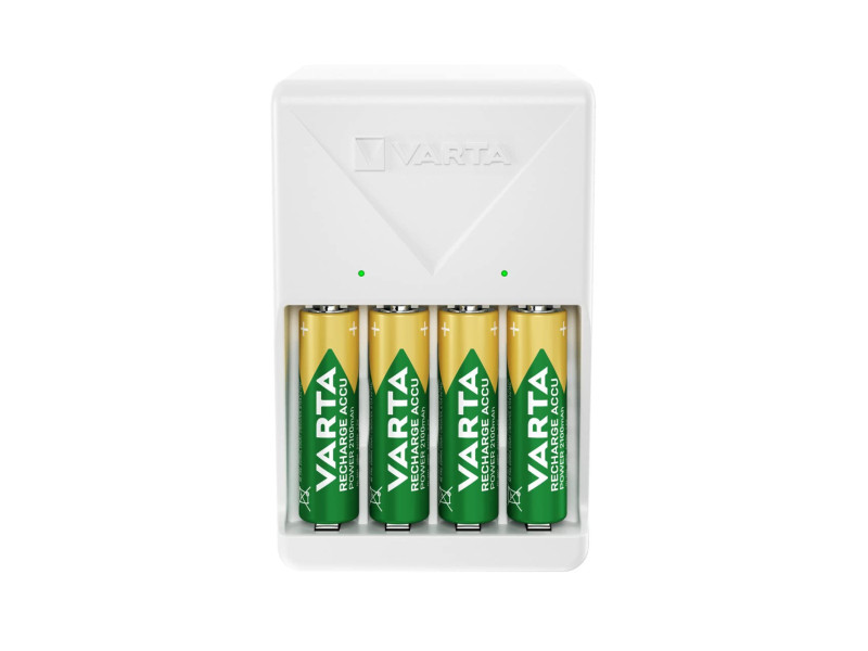 VARTA Chargeur Plug Charger, équipé de AA, blanc