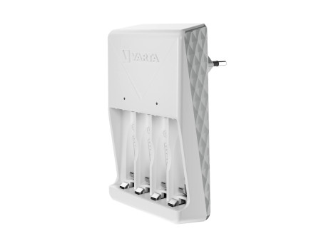 VARTA Chargeur Plug Charger, équipé de AA, blanc