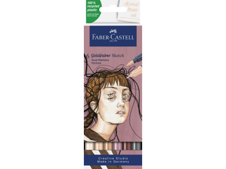 FABER-CASTELL Marqueur Sketch GOLDFABER, étui de 6 Portrait