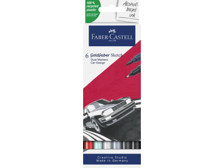 FABER-CASTELL Marqueur Sketch GOLDFABER, étui de 6 Car