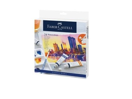 FABER-CASTELL Aquarelle en tube, étui carton de 24