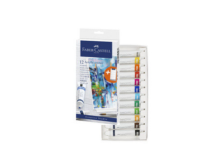 FABER-CASTELL Acrylique en tube, étui carton de 12