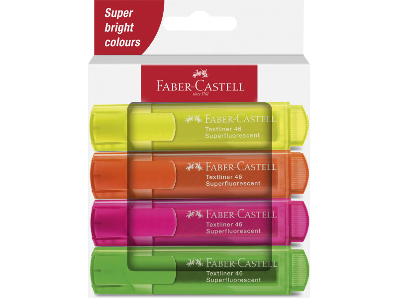 FABER-CASTELL Surligneur TEXTLINER 1546, étui en carton de 4
