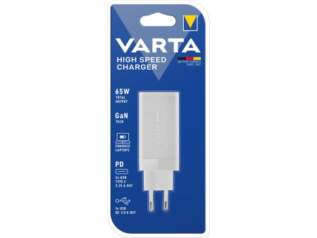 VARTA Adaptateur USB High Speed Charger, 65 W, blanc