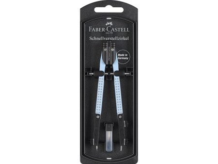 FABER-CASTELL Compas à réglage rapide GRIP, bleu ciel