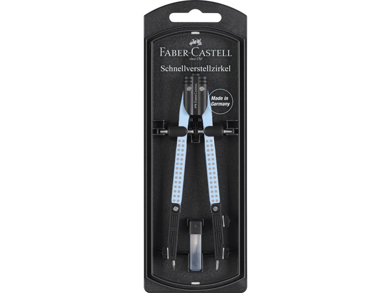 FABER-CASTELL Compas à réglage rapide GRIP, bleu ciel