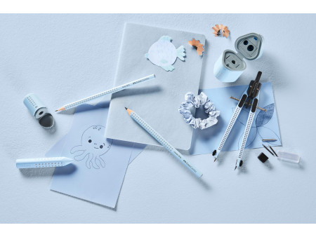 FABER-CASTELL Compas à réglage rapide GRIP, bleu ciel