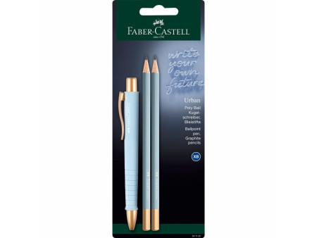FABER-CASTELL Set d'écriture POLY BALL URBAN, bleu ciel