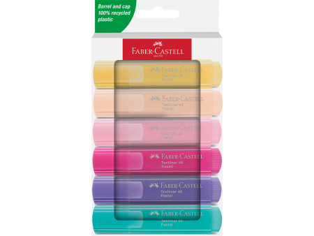 FABER-CASTELL Surligneur TEXTLINER 46 PASTEL, étui de 6