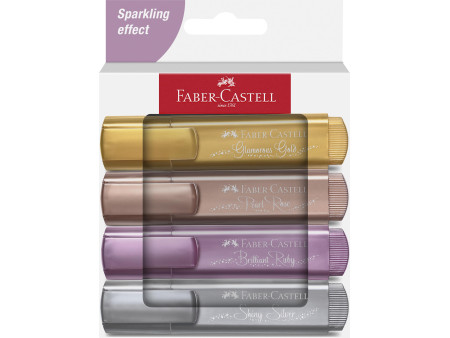 FABER-CASTELL Surligneur TEXTLINER 46 METALLIC, étui de 4
