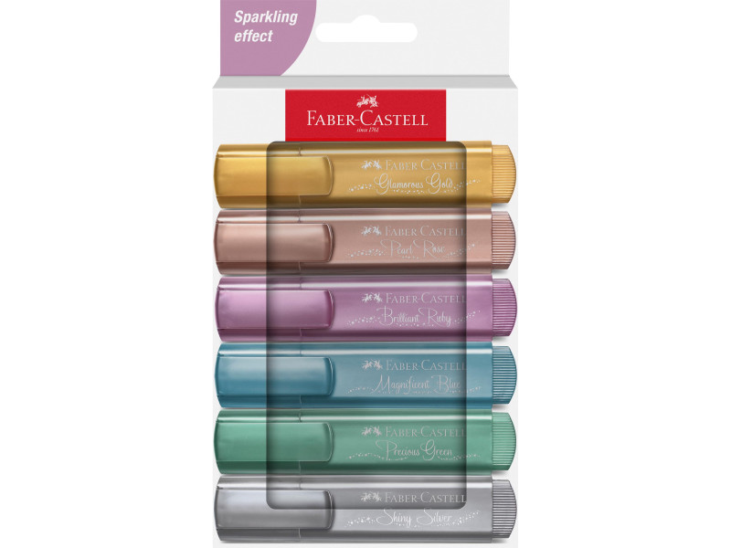 FABER-CASTELL Surligneur TEXTLINER 46 METALLIC, étui de 6
