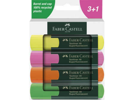 FABER-CASTELL Surligneur TEXTLINER 48, étui de 4