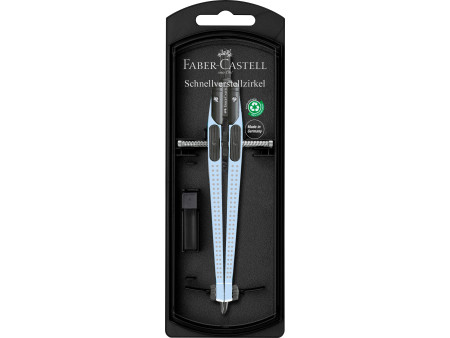 FABER-CASTELL Compas à réglage rapide GRIP, bleu ciel