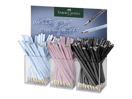 FABER-CASTELL Crayon de papier GRIP SPARKLE Harmony, 3 pots