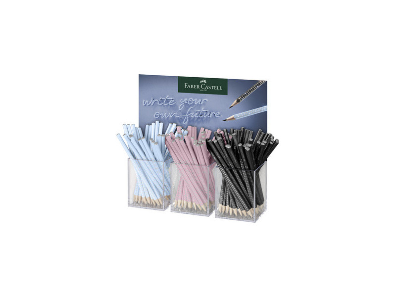 FABER-CASTELL Crayon de papier GRIP SPARKLE Harmony, 3 pots