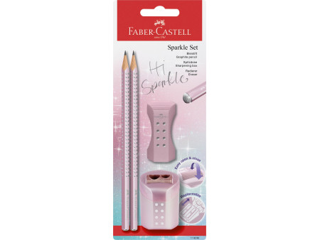 FABER-CASTELL Kit d'écriture GRIP SPARKLE, rosé
