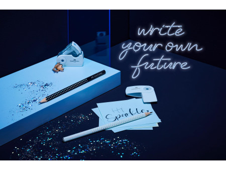 FABER-CASTELL Kit d'écriture GRIP SPARKLE, bleu ciel