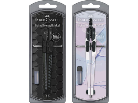 FABER-CASTELL Compas à réglage rapide DARK & BRIGHT, assorti