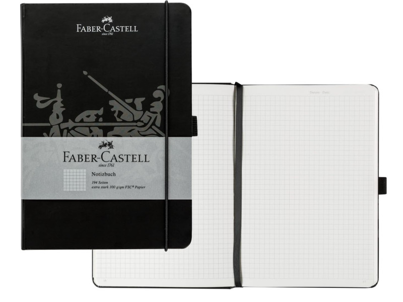 FABER-CASTELL Carnet, A5, quadrillé, noir