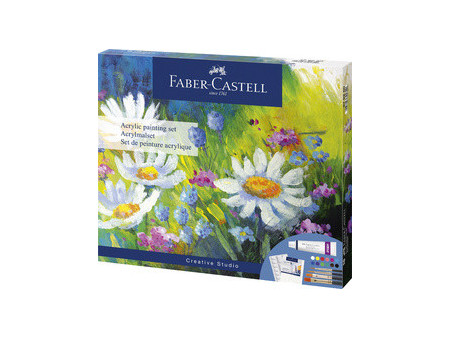 FABER-CASTELL Kit de peinture acrylique, 18 pièces