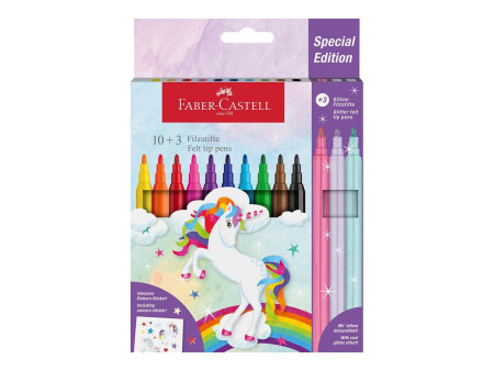 FABER-CASTELL Feutre licorne, étui carton 10+3