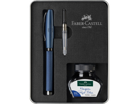 FABER-CASTELL Set d'écriture Essentio Aluminium, bleu