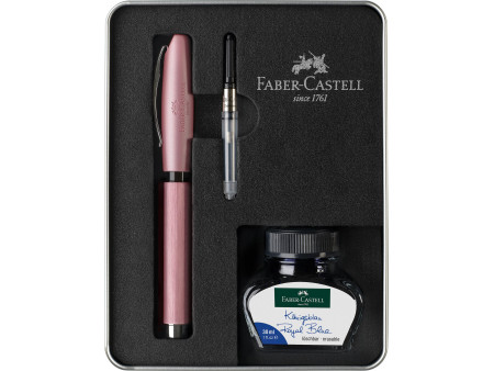 FABER-CASTELL Set d'écriture Essentio Aluminium, rose