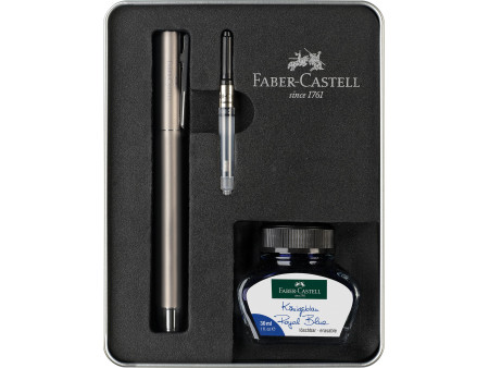 FABER-CASTELL Set d'écriture NEO Slim Acier, mat