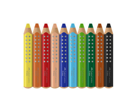 FABER-CASTELL Crayon de couleur Grippy, étui carton de 10