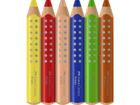 FABER-CASTELL Crayon de couleur Grippy, étui carton de 6