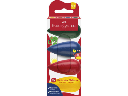 FABER-CASTELL Craie de cire Poire, étui en carton de 4