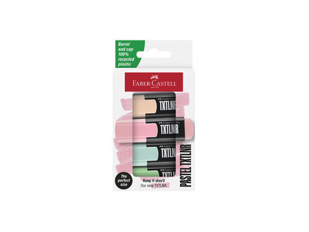 FABER-CASTELL Mini-surligneur TXTLNR Pastel, étui de 4