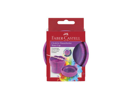 FABER-CASTELL Gobelet CLIC & GO, rose marbré