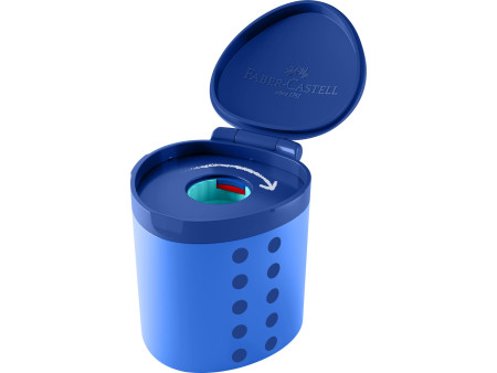 FABER-CASTELL Taille-crayon avec réservoir Grippy, bleu