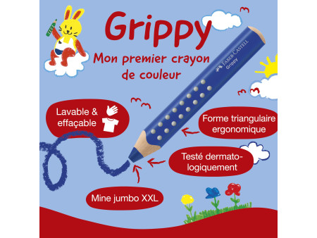 FABER-CASTELL Taille-crayon avec réservoir Grippy, bleu