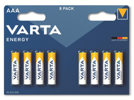 VARTA Pile alcaline Energy, Micro (AAA/LR3), par 8