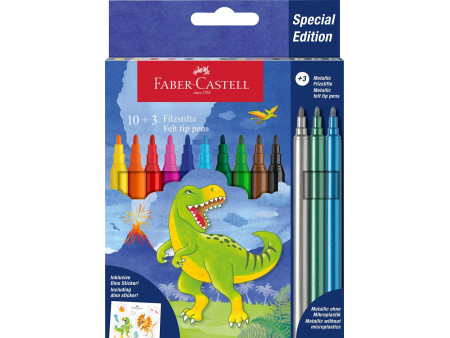 FABER-CASTELL Feutre Dino, étui en carton 10+3
