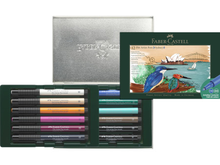 FABER-CASTELL Feutre PITT artist pen, set de 12 Sydney