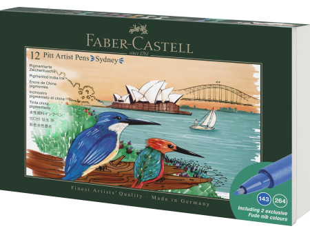FABER-CASTELL Feutre PITT artist pen, set de 12 Sydney