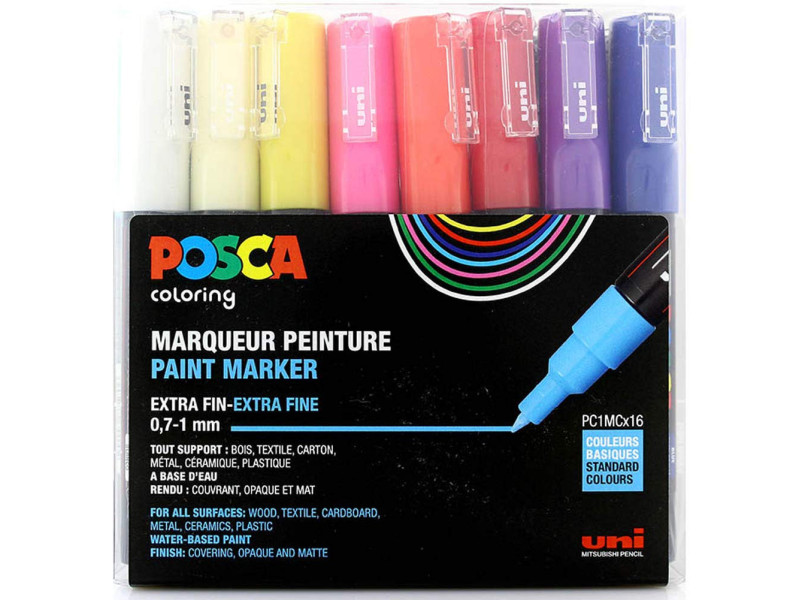 POSCA Marqueur à pigment PC-1MC, étui de 16