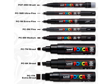 POSCA Marqueur à pigment PC3M, étui de 8, assorti standard